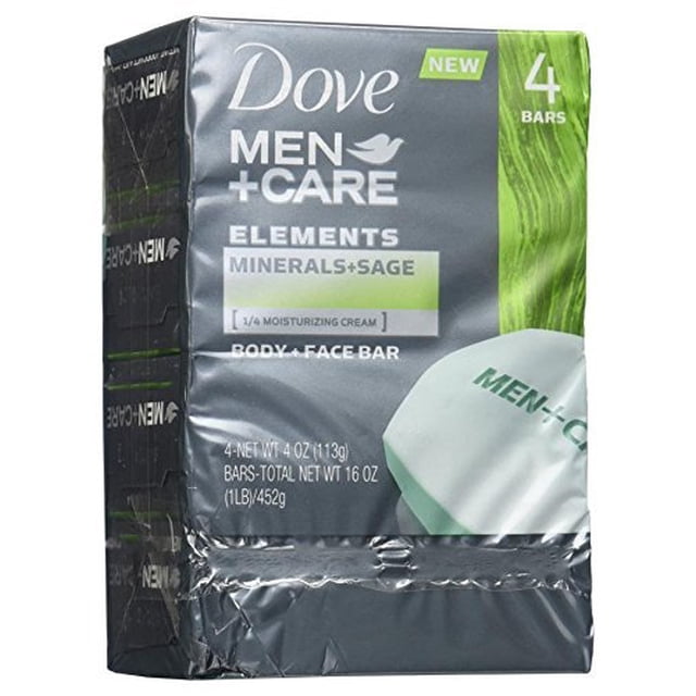 Jabón Dove Men+Care Elements Minerals and Sage 113 ml, 4 barras
