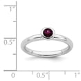 thumbnail image 2 of Sterling Silver Stackable Low 4mm Round Rhod. Garnet Ring - .35 cwt - Size 7, 2 of 2