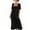 Black, variant on Ruimatai Women's Square Neck Gathered Short Sleeve Half-Button Loose Fit Casual Maxi Dresses with Pockets for Women Beach & Vacation Wear