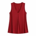 thumbnail image 5 of BUIGTTKLOP Plus Size Tank Tops for Women Plain Sleeveless Shirts V Neck Pleated Dressy Casual Blouses Loose Fitted Tunic Tops, 5 of 7