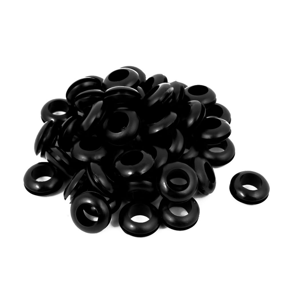 50 PCS 10mm Dia Double Sides Rubber Wire Grommets Gasket Ring Cable