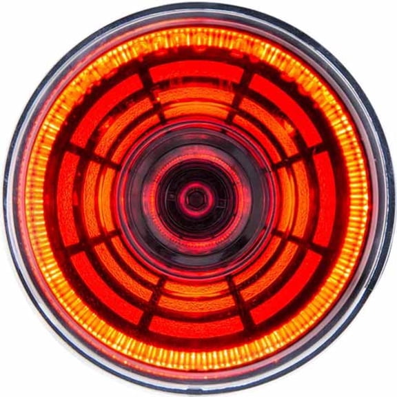2 Inch Round Abyss Light - Red LED / Clear Lens