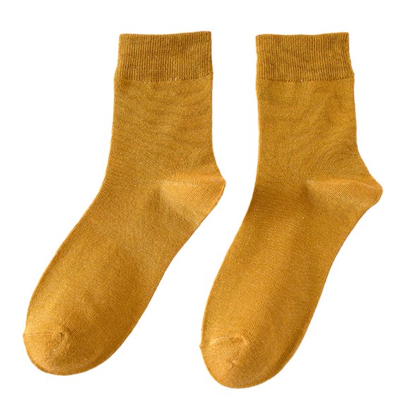ievspot 1 Pair Men Socks Mid-tube No Odor Solid Color High Elasticity Warm Sweat-absorption Anti-shrink Sports Cotton Socks