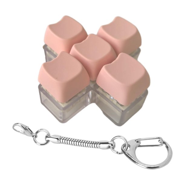 Llavero con teclado mecánico de bolsillo, diseño único, compacto, ideal como regalo para adultos, para la oficina, para hombres, mujeres y el hogar. 5 claves