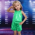 thumbnail image 2 of Zshosam Toddler Summer Clothes Girls Toddler Kid Girl Clothes Print Short Sleeves Top + Shorts 2PC Summer Outfit Set Size 5T 6T,(Green 5-6 Years), 2 of 5