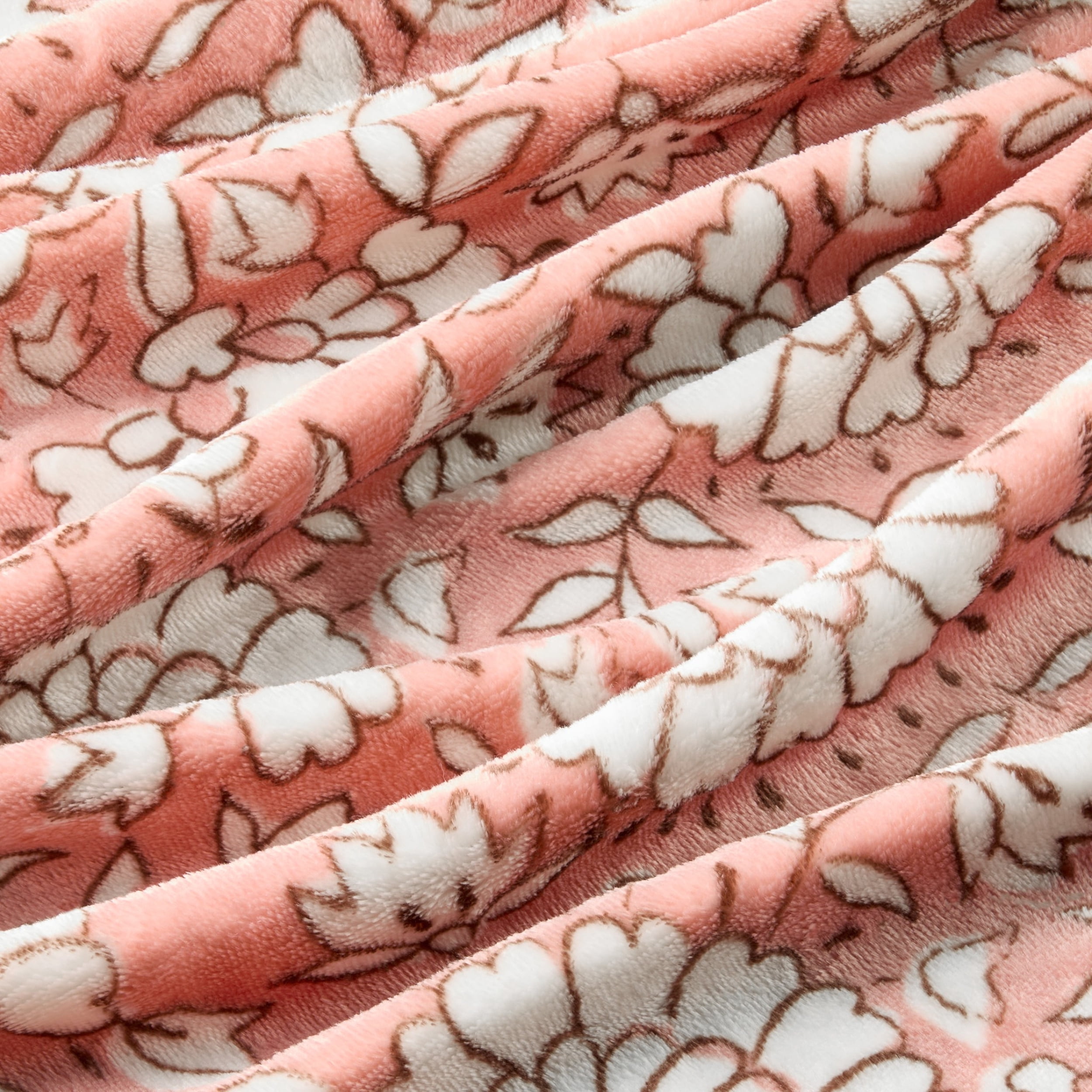 Mainstays Velvet Plush Bed Blanket, Blush Pink Floral, Full/Queen Size