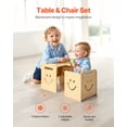 thumbnail image 6 of VEVOR Montessori Weaning Table and Chair Set, 3 In 1 Wooden Toddler Table and Chairs with Chalkboard, Adjustable Height Montessori Chair for Ages 1-5, Ideal for Drawing, Reading, Eating - Natural, 6 of 9