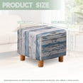 thumbnail image 3 of SCRAWLGOD Vintage Wood Grain Blue Gray Ottoman Cover Stretch Square Ottoman Slipcovers Square Thick Ottomans Covers Slipcover for Ottomans Soft Foot Stool Cover with Elastic Bottom, 3 of 7