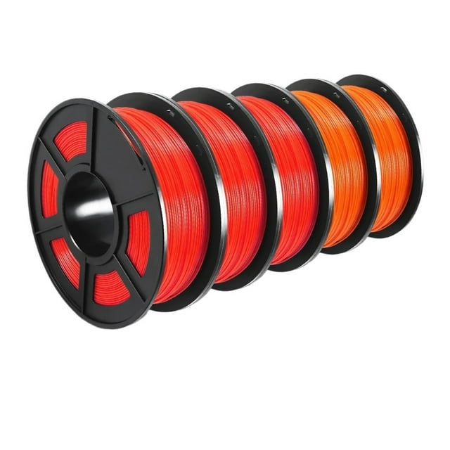 PETG Filament 3D 1KG 1.75MM 5 Rouleaux, Organisé avec Soin Sans Bouillon Inodore Écologique Bonne Résistance, Impression Lisse