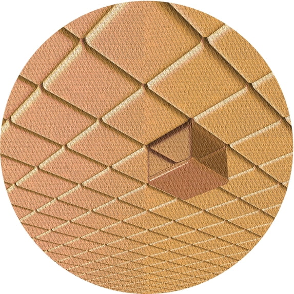 Ahgly Company Indoor Square Patterned Cantaloupe Orange Area Rugs, 3' Square