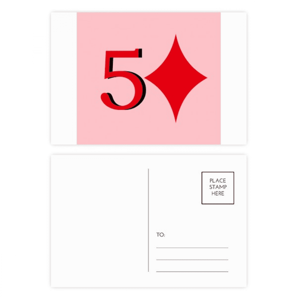 wealth 5 poker postcard set birthday mailing thanks greeting card