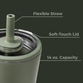 thumbnail image 4 of HydroJug Everyday Tumbler – Ceramic-Lined Insulated Tumbler with Straw and Soft-Touch Lid, Cup Holder Friendly – 14 oz, Courtyard, 4 of 6