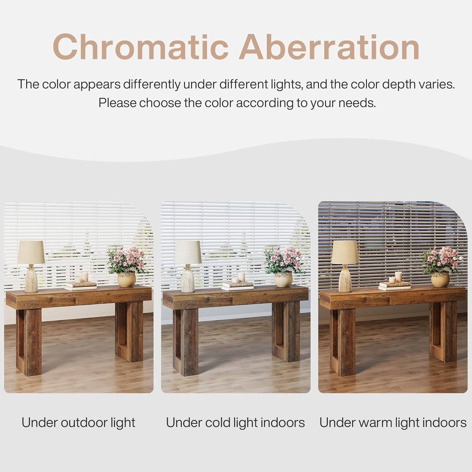 Tribesigns 63-Inch Long Console Table, Farmhouse Entryway Table for Entrance, Hallway, Living Room（Natural)