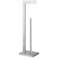 thumbnail image 2 of Toilet Paper Holder Free Standing with Reserve, SUS 304 Stainless Steel Lavatory Tissue Roll Holder Floor Stand Storage Brushed Finish DZY004-LS, 2 of 8