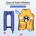 thumbnail image 2 of WARMOUNTS Automatic Inflatable Life Jacket w/ Whistle, Adult PFD Survival Buoyancy Vest for Boating Fishing Sailing Surfing Kayaking for Men Women Max Waist Size: 50'', 2 of 7