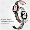 thumbnail image 2 of Comvin Compatible With Samsung Galaxy Watch 7/6/5/4 Bands 40mm 44mm/Watch 6 Classic 47mm 43mm/Watch 5 Pro Bands 45mm for Women, Silicone Fancy Engraved Rose Straps, 2 of 7