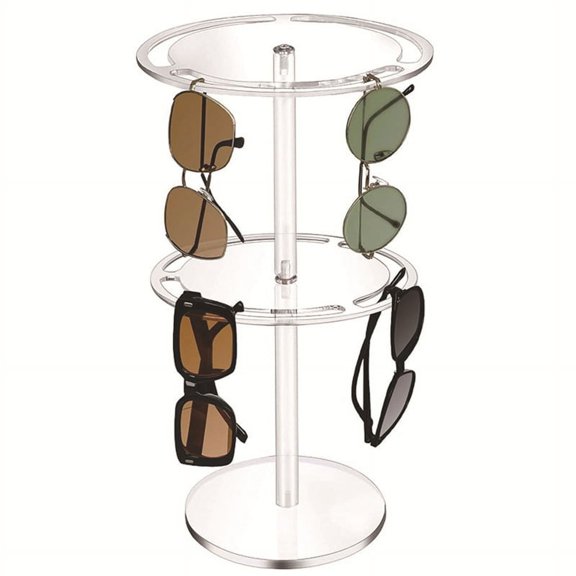 Double Layer Acrylic Sunglasses Holder Stand Clear Eyeglasses Display Stand Sunglasses Rack Display Eyewear Organizer