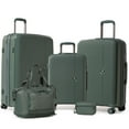 thumbnail image 1 of 5 Piece Hardside Luggage Set: 28 Inch Spinner Suitcase, 24 Inch Rolling Luggage, 20" Carry-On Suitcase, Toiletry Kit & Expandable Tote Bag, 1 of 9