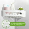 thumbnail image 6 of LUXEAR Suction Cup Corner Shower Caddy Wall Mounted Shower Shelf Bathroom Storage Basket - No-Drilling Removable Plastic Storage Organizer for Bathroom Shower Kitchen - White, 6 of 9