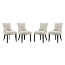 Modway Marquis Dining Chair Fabric Set of 4 in Beige