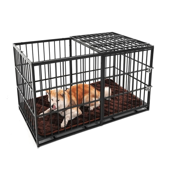 Anykoon 61" Extra Large Heavy Duty Dog Crate Dog cage Strong Metal Dog Kennels and Pens Crates for Large Dogs