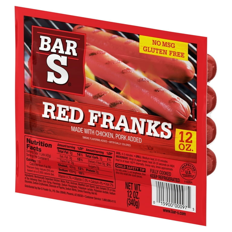 Bar S Red Chicken Franks, 12 oz, 8 Count - Walmart.com