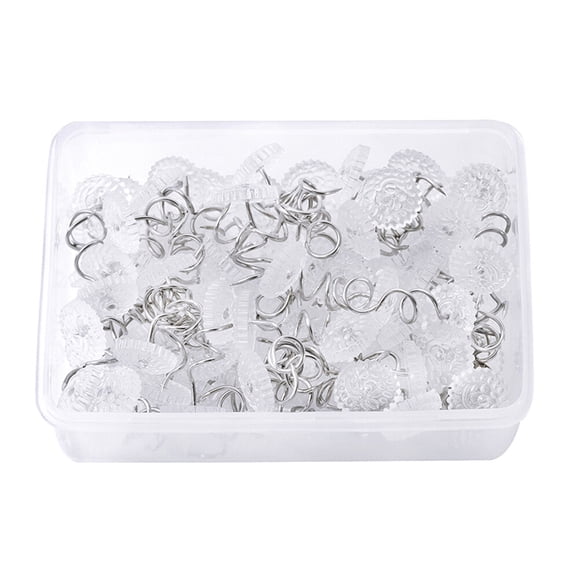 120 piezas de clavos de plástico retorcidos con cabeza fija, transparentes y prácticos para el hogar.