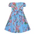 thumbnail image 2 of Girls Dress Chinese Plum Flower Print Princess Blue 3 Years, 2 of 4