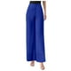 thumbnail image 1 of Pantalones acampanados de gasa de cintura alta para mujer: parte trasera elástica, cremallera lateral, tejido fluido, para bodas y cócteles, 1 of 6