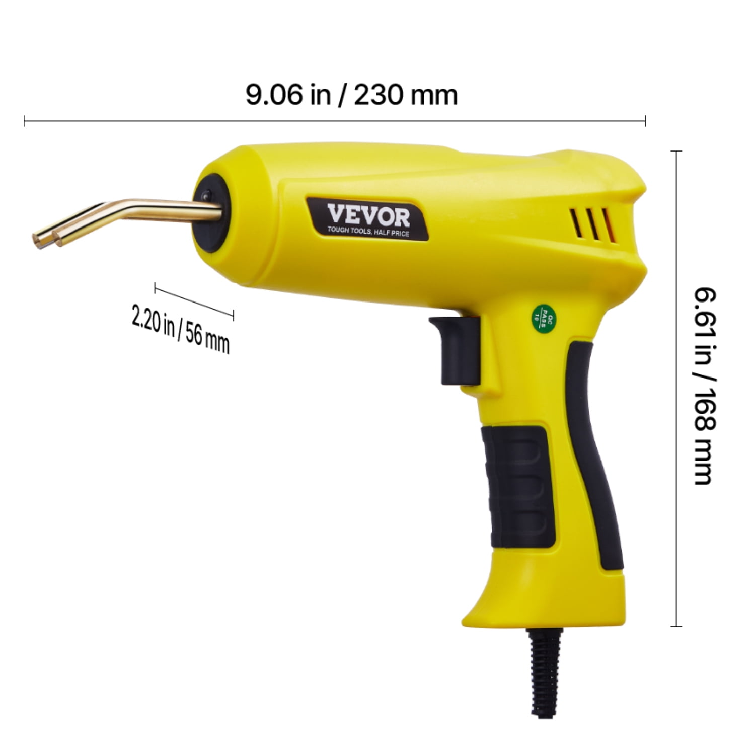 VEVOR Plastic Welding Kit, 220W Plastic Welder Gun with 800PCS Hot Staples & 56PCS Welding Rods, Professional Hot Staple Welding Gun with LED Light, Carrying Case for Kayak, Toys, Car Bumper Repair