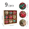 thumbnail image 3 of 9pcs Christmas Handmade Plaid Cloth Wrapped Ball Ornaments - Decorative Balls for Christmas Tree Pendant, Durable Cloth Material with Plaid Pattern, Handmade Craftsmanship, Easy to Hang, A, 3 of 6