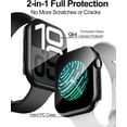 thumbnail image 2 of Smiling 2 Pack Case Built in Tempered Glass Screen Protector Compatible with Apple Watch Series 10 46mm, Hard PC Case Overall Protective Cover- Black, 2 of 11