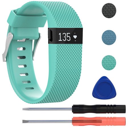 For Fitbit Charge HR Bands, EEEKit Adjustable Replacement Silicone Wristband Sports Strap Smartwatch Accessory with Took Kit for Fitbit Charge HR Fitness (Best Health Tracker Band)