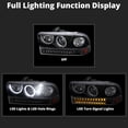 thumbnail image 2 of Spec-D Tuning Black LED Halo Projector Headlights + LED Bumper Lights Compatible with 1998-2004 Chevy S10 Pickup, 1998-2004 Chevy Blazer, Left + Right Pair Headlamps Assembly, 2 of 7