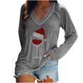 thumbnail image 1 of Blusa de manga larga con cuello en V informal para mujer a la moda, Tops de otoño Fridja bvmnju4033, 1 of 5