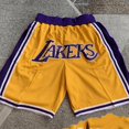 thumbnail image 1 of NBA Lakers Pocket Dense Embroidered Shorts Retro Basketball Pants Trendy, 1 of 2