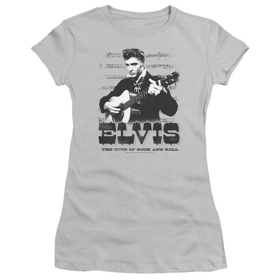 Elvis Presley The King Of Junior Women's Sheer T-Shirt Silver