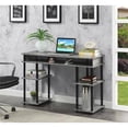 thumbnail image 2 of Pemberly Row No-Tools Student Desk with Shelves in Gray Faux Marble Wood Finish, 2 of 6