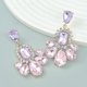 thumbnail image 5 of Nuevos pendientes de moda con diseño floral geométrico y diamantes de imitación de colores para mujer Vi, rosa, 5 of 5