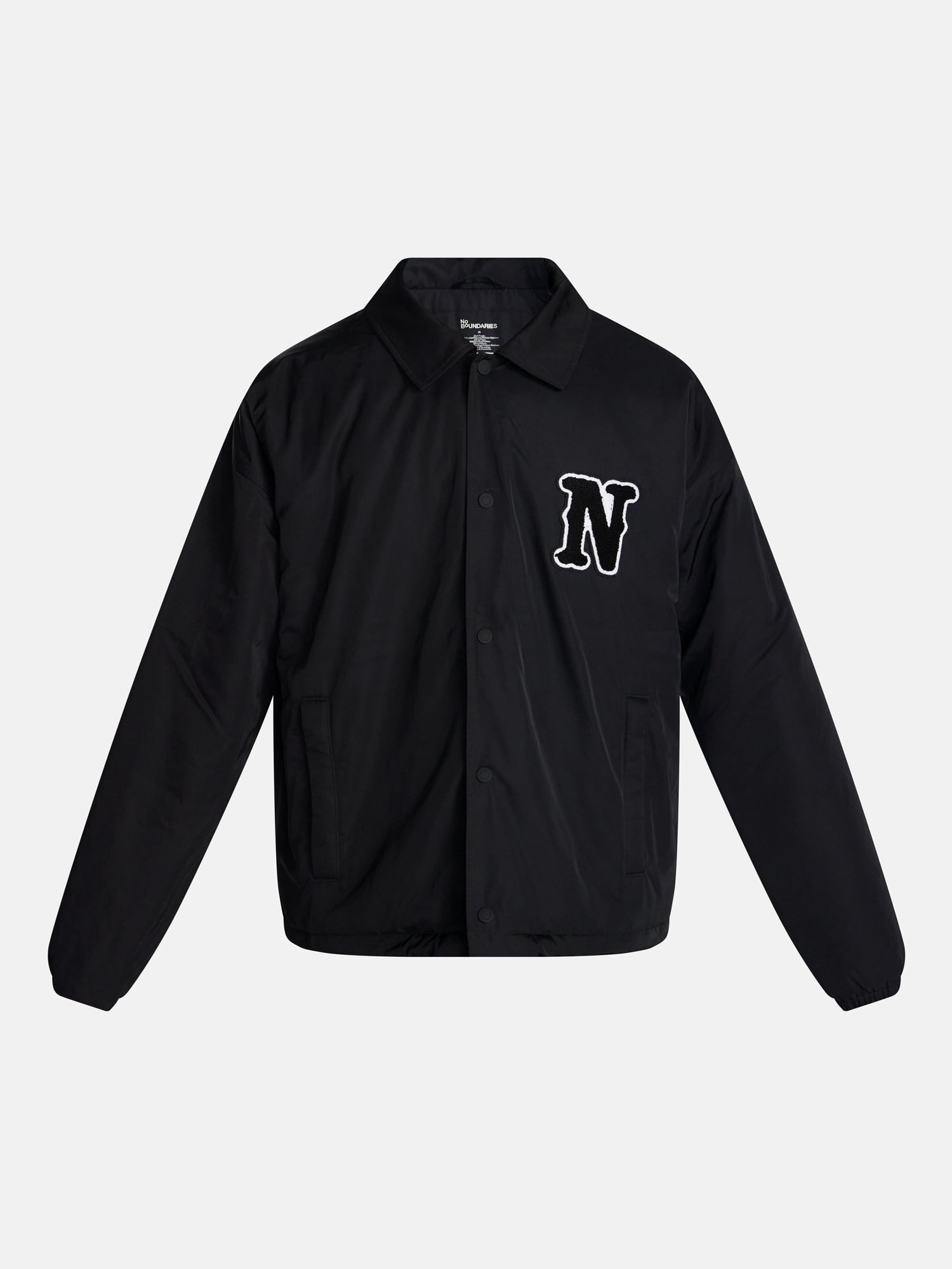 No Boundaries Coaches Jacket with Long Sleeves, Men's S-3XL