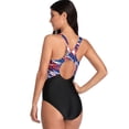 thumbnail image 4 of Alove Women Sport Bathing Suit Tummy Control Swimmer Printed One Piece Athletic Swimsuits, 4 of 5