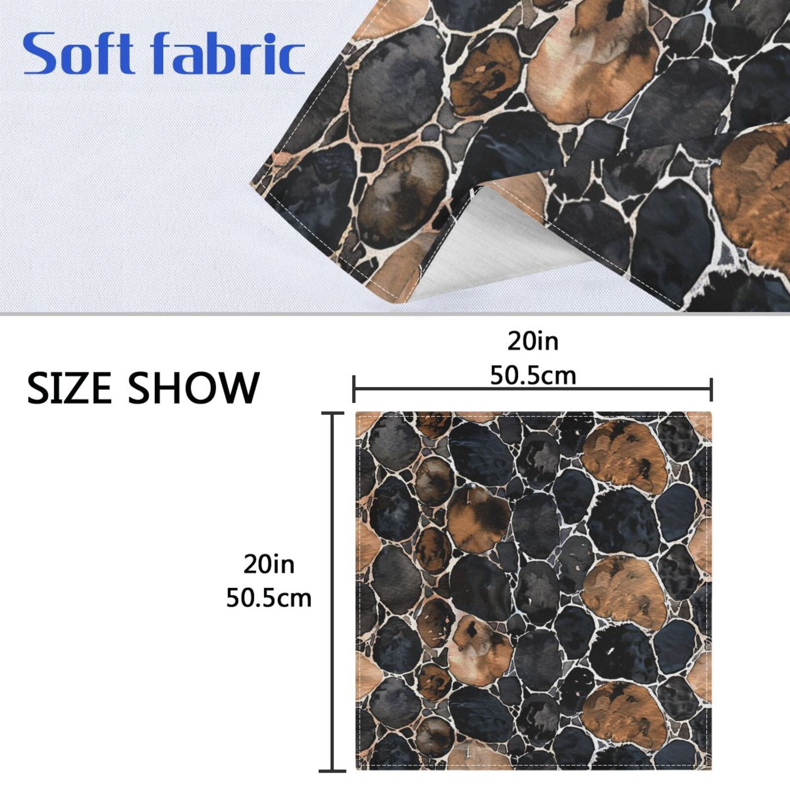 JSTEL Snake Skin Print Cloth Napkins Set of 6, 20x20 Inch Washable and Reusable Napkin for Decoupage Dinner Party Everyday Use