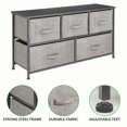 thumbnail image 5 of mDesign Wide Storage Dresser Furniture with 5 Fabric Drawers, Black/Dark Gray, 5 of 8