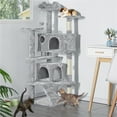 SmileMart 54.5" Double Condo Cat Tree with Scratching Post Tower, Light