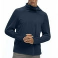 thumbnail image 3 of TKLPEHG Unisex UPF 50+ Sun Protection Shirt with Mask Lightweight Casual Long Sleeve Hooded Comfy Hiking Fishing Shirts (Navy,M), 3 of 8