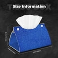 thumbnail image 2 of Tissue Box Cover, Blue Glitter (2) Rectangular Leather Tissue Holder - Tissue Case Facial Paper Organizer for Bathroom, Vanity Countertop, Tabletop, Car, Napkin, 2 of 6