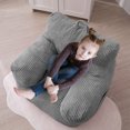 thumbnail image 6 of GOODONE Kids Bean Bag Chair,Toddler Floor Sofa with Handle Filling High-density Foam,Corduroy Soft Toddler Chair with Pocket for Bedroom,Playchair,Grey, 6 of 14