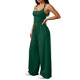 thumbnail image 4 of LEKODE Jumpsuits for Women Casual Wide Leg Pants Rompers with Pockets Halter Jumpsuits for Women Backless Jumpsuit Loose Overalls Ruched Rompers Womens Summer Outfits Green S, 4 of 6