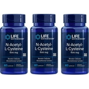 Life Extension N-Acetyl-L-Cysteine 600 mg 60 Capsules - 3 Pack