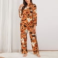 thumbnail image 2 of Picia Halloween 2 Pattern Women’s Long-Sleeve Sleepwear Set - Soft 2-Piece Loungewear with Pockets, Comfy PJs for Relaxing Nights-Large, 2 of 7